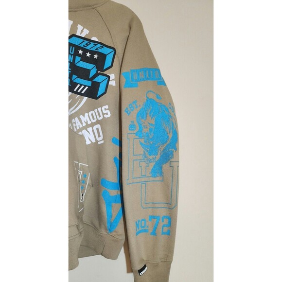 Ecko Unltd. Mens Graphic Hoodie Y2K Brown Tan World Famous Rhino Pullover Size S - Picture 4 of 15